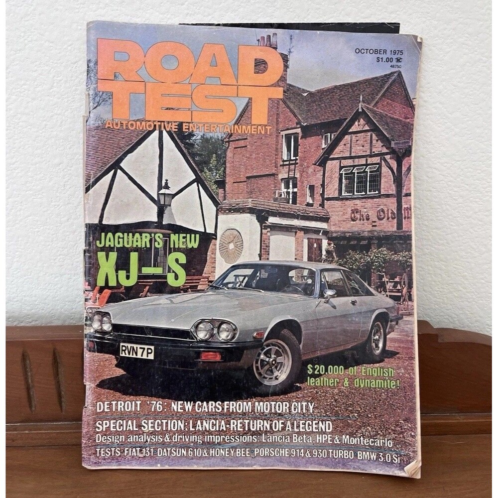 Vintage Road Test Automotive Magazine Oct 1975 Issue Jaguar XJ-S Porsche 914 2.0